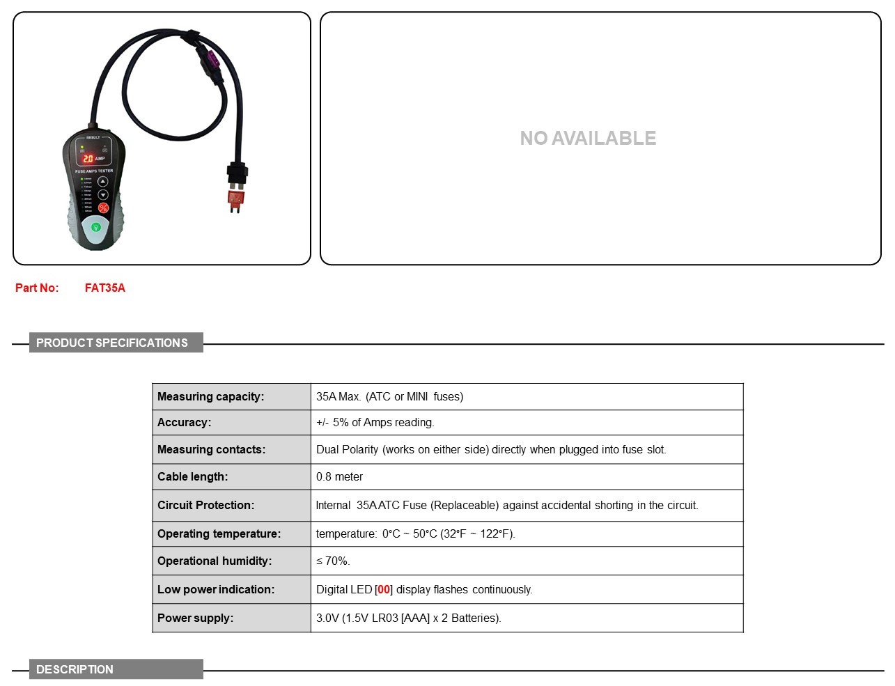 Fuse Amp Tester Electrical Tester Auto Test Aid
